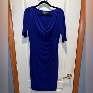 Ralph Lauren 3/4 sleeve royal blue dress